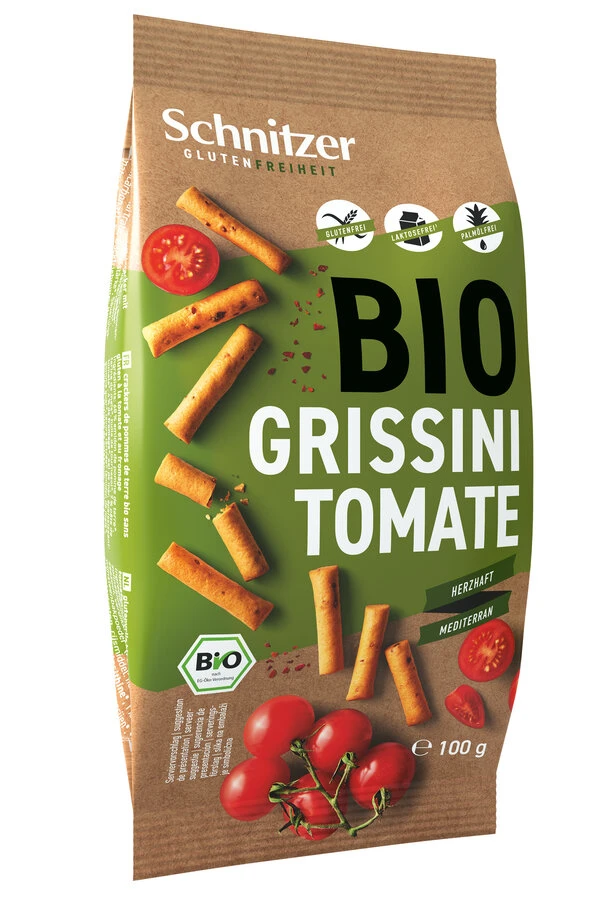 Schnitzer Grissini Tomate, 100 G Packung -glutenfr 1 Schnitzer Grissini Tomate, 100 G Packung -glutenfr