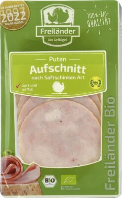 Freiland Puten Bio Puten-Aufschnitt Nach Saftschinken Art, 80 Gr