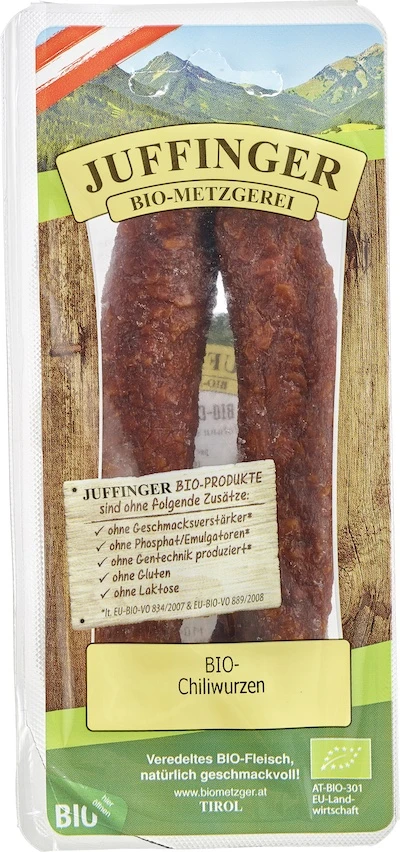 Juffinger Bio Chilli-Wurzen 1 Paar, 140 Gr Packung 1 Juffinger Bio Chilli-Wurzen 1 Paar, 140 Gr Packung