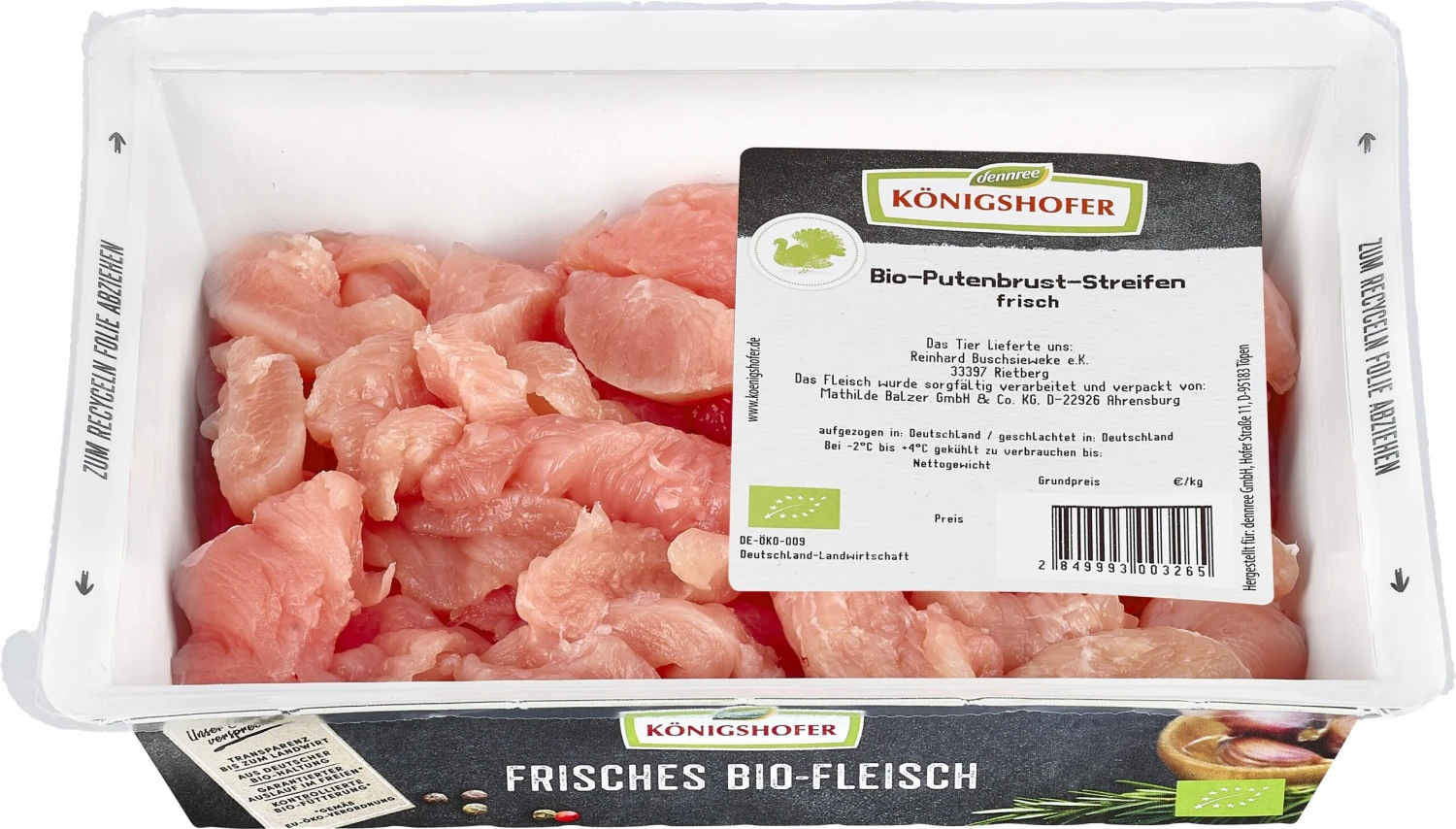 Königshofer Bio Putenbruststreifen, Frisch, Ca. 300 Gr Schale 2 Königshofer Bio Putenbruststreifen, Frisch, Ca. 300 Gr Schale – Bild 2