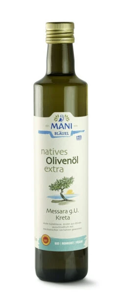 Mani Kreta Olivenöl Messara G.U., 0,5 Ltr Flasche