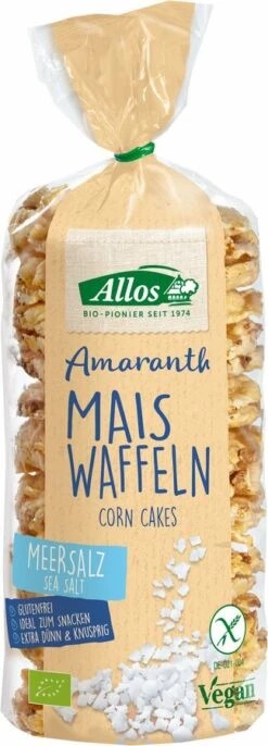 Allos Amaranth-Mais-Waffeln Mit Meersalz, 100 Gr P