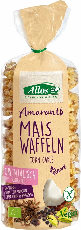 Allos Amaranth-Mais-Waffeln Orientalische Gewürze, 1 Allos Amaranth-Mais-Waffeln Orientalische Gewürze,