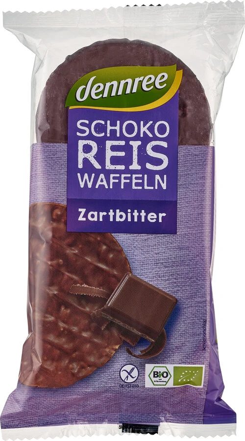 Dennree Schoko-Reiswaffeln Zartbitter, 100 Gr Pack 1 Dennree Schoko-Reiswaffeln Zartbitter, 100 Gr Pack