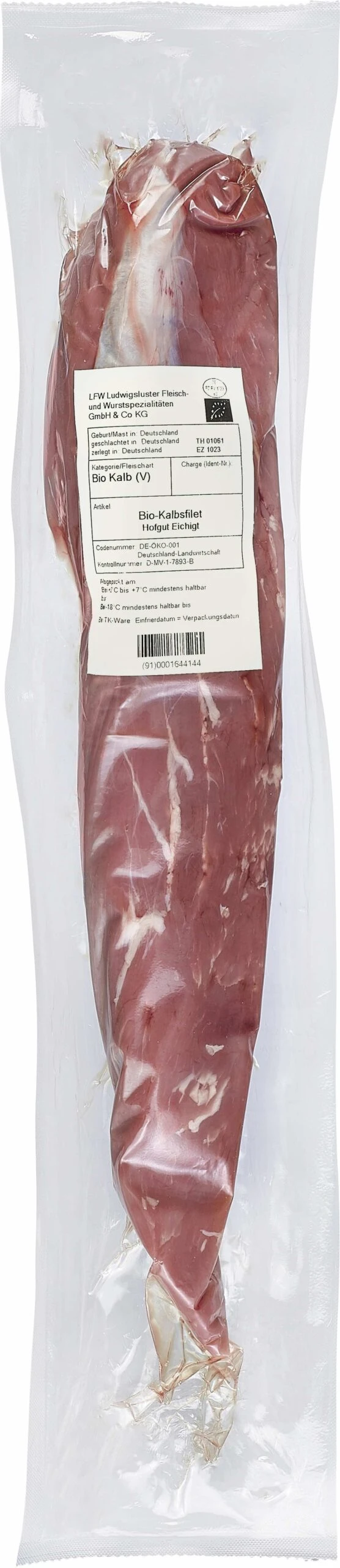 Hofgut Eichigt Bio Kalbsfilet Ohne Kette, Ca. 900g Packung Vac. 2 Hofgut Eichigt Bio Kalbsfilet Ohne Kette, Ca. 900g Packung Vac. – Bild 2