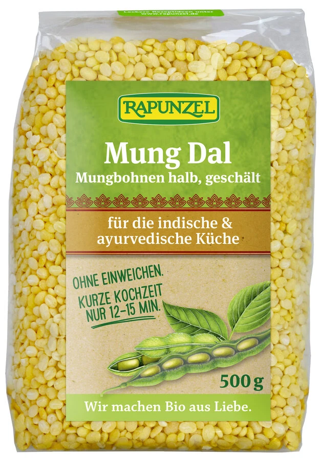 Rapunzel Mung Dal, Mungbohnen Halb, Geschält, 500 1 Rapunzel Mung Dal, Mungbohnen Halb, Geschält, 500
