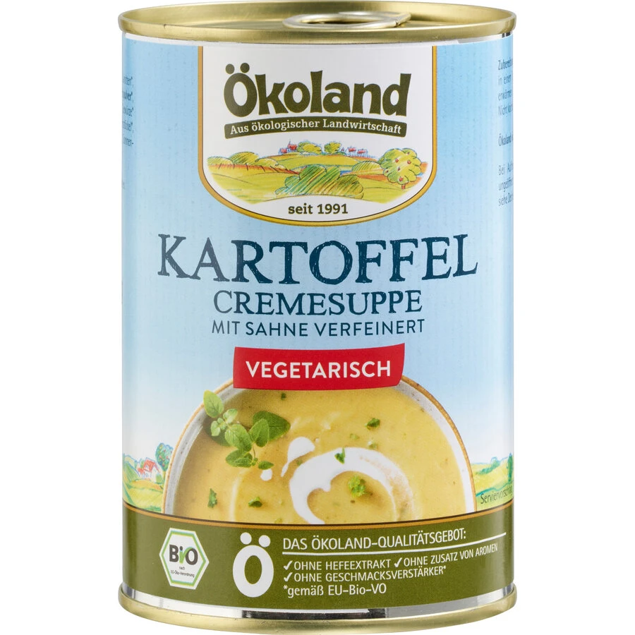 Ökoland Kartoffel-Creme Suppe, 400 Gr Dose 1 Ökoland Kartoffel-Creme Suppe, 400 Gr Dose