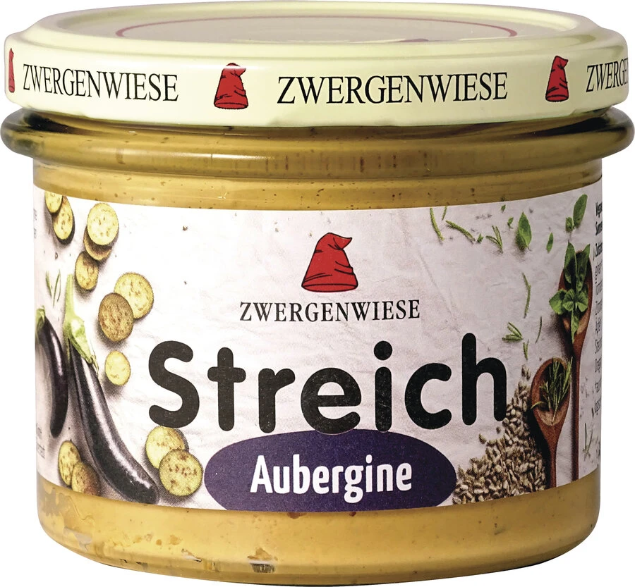 Zwergenwiese Aubergine Streich, 180 Gr Glas 1 Zwergenwiese Aubergine Streich, 180 Gr Glas