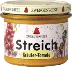 Zwergenwiese Kräuter-Tomate Streich, 180 Gr Glas