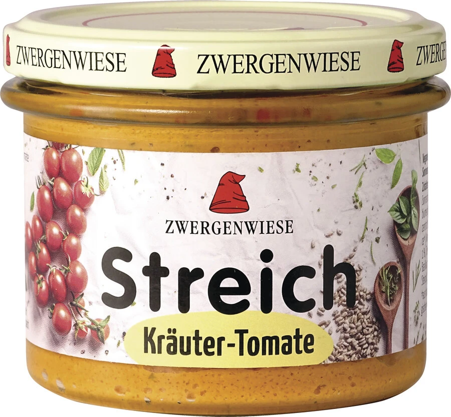 Zwergenwiese Kräuter-Tomate Streich, 180 Gr Glas 1 Zwergenwiese Kräuter-Tomate Streich, 180 Gr Glas