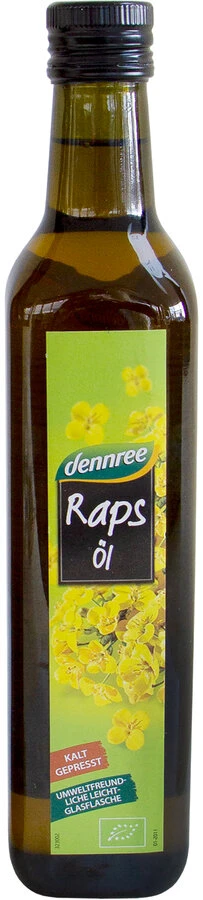 Dennree Rapsöl, Nativ Kalt Gepresst, 0,5 Ltr Flasc