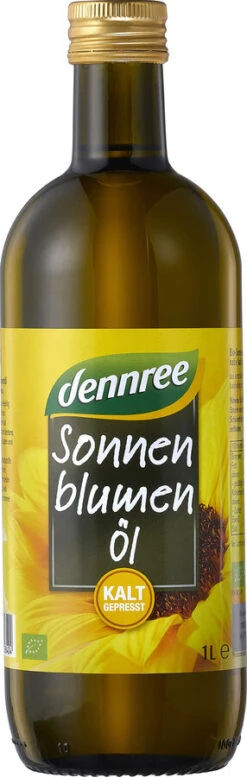 Dennree Sonnenblumenöl Nativ, 1 Ltr Flasche