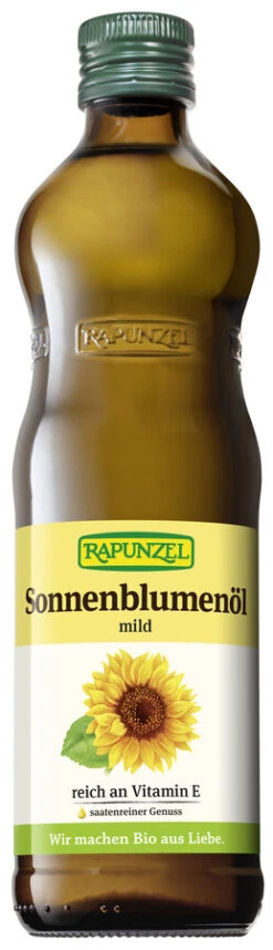 Rapunzel Sonnenblumenöl Mild, 0,5 Ltr Flasche