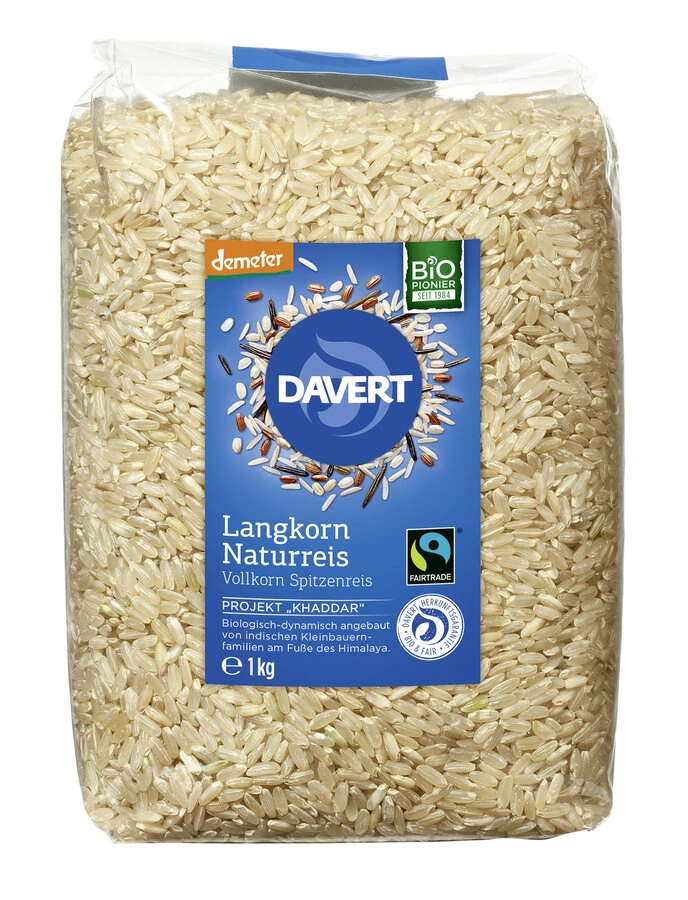 Davert Langkorn Naturreis, - Vollkorn - Fairtrade, 1 Davert Langkorn Naturreis, - Vollkorn - Fairtrade,