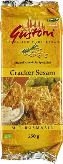 Gustoni Cracker Sesam Mit Rosmarin, 250 G Packung