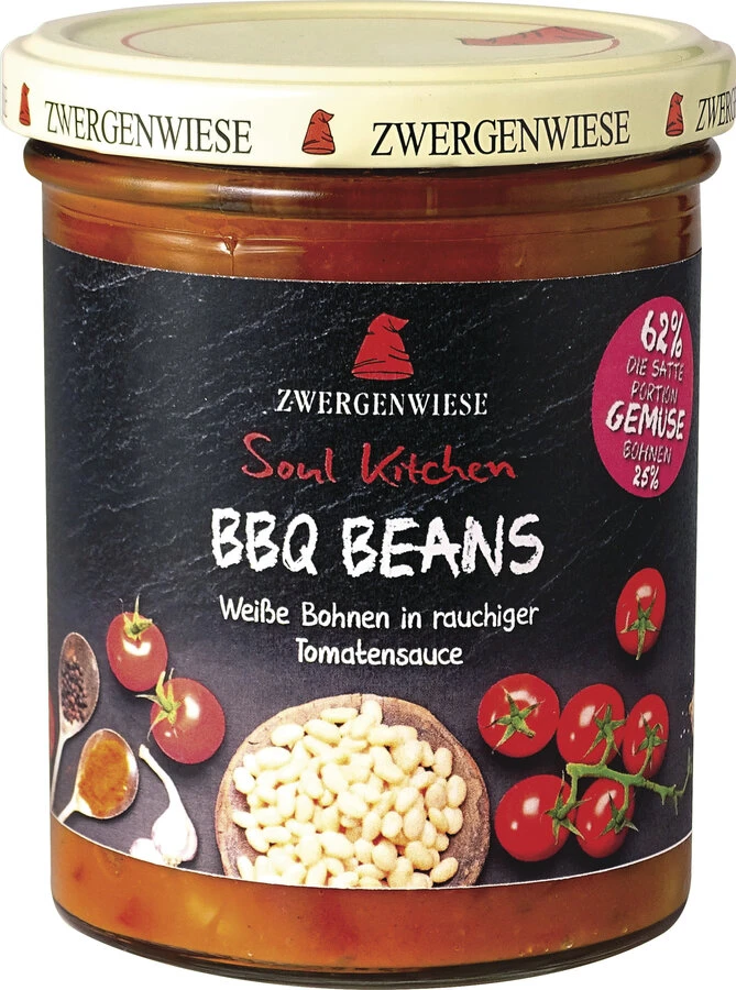 Zwergenwiese Soul Kitchen BBQ Beans, 370 Gr Glas - 1 Zwergenwiese Soul Kitchen BBQ Beans, 370 Gr Glas -