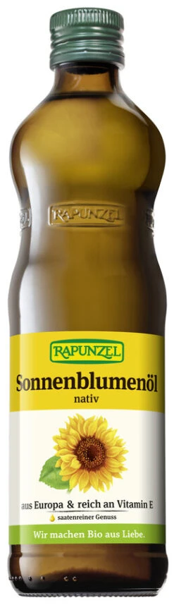 Rapunzel Sonnenblumenöl Nativ, 0,5 Ltr Flasche