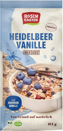 Rosengarten Heidelbeer-Vanille Müsli, Ungesüßt 400