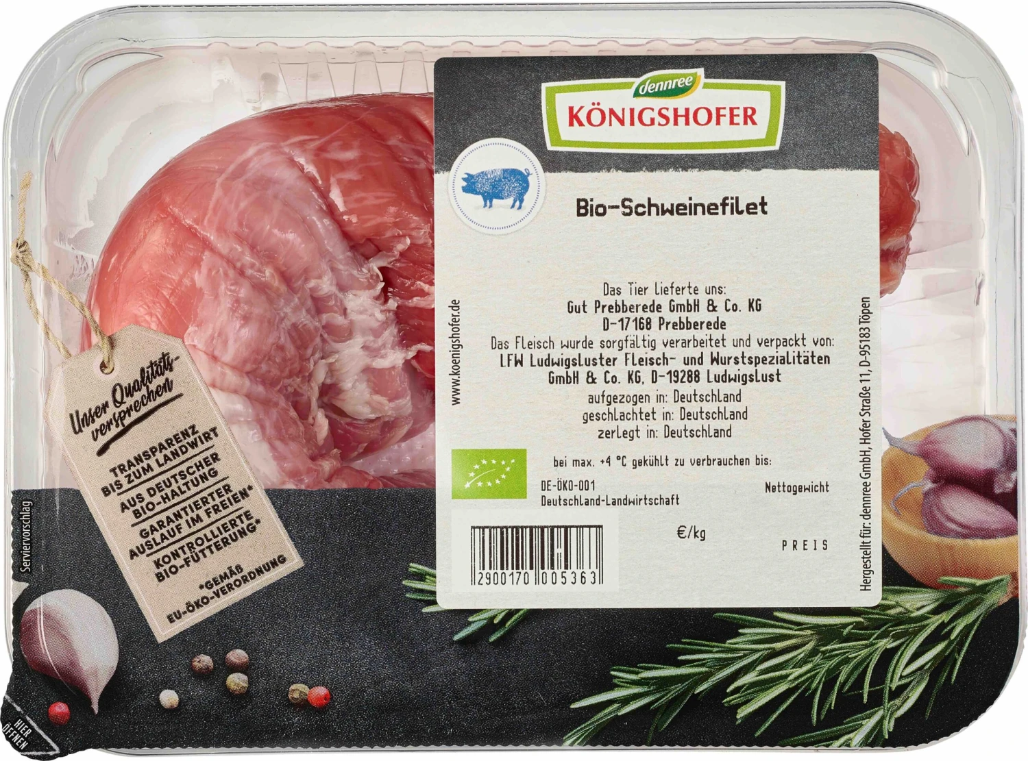 Königshofer Bio Schweinefilet, 2 Stück á Ca 250 Gr, Ca 500 Gr 2 Königshofer Bio Schweinefilet, 2 Stück á Ca 250 Gr, Ca 500 Gr – Bild 2