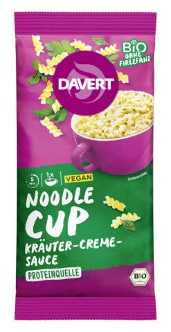 Davert Noodle-Cup Kräuter-Creme-Sauce, 61 G Packun