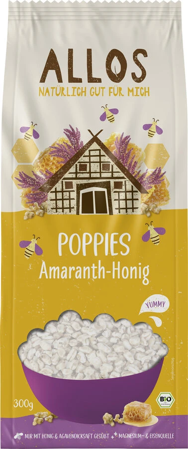 Allos Amaranth-Honig-Poppies, 300 Gr Packung 1 Allos Amaranth-Honig-Poppies, 300 Gr Packung