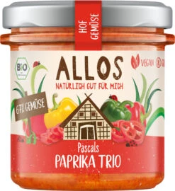 Allos Hof-Gemüse Pascals Paprika Trio, 135 Gr Glas