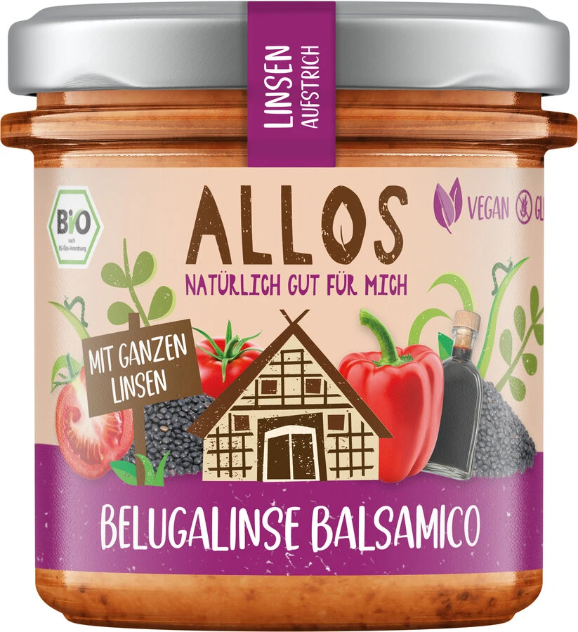 Allos Linsen-Aufstrich Belugalinse Balsamico, 140 1 Allos Linsen-Aufstrich Belugalinse Balsamico, 140