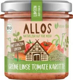 Allos Linsen-Aufstrich Grüne Linse Tomate Karotte,