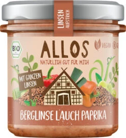 Allos Linsen-Aufstrich Berglinse Lauch Paprika, 14