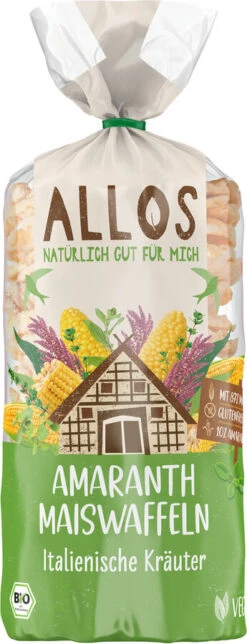 Allos Amaranth-Mais-Waffeln Italienische Kräuter,