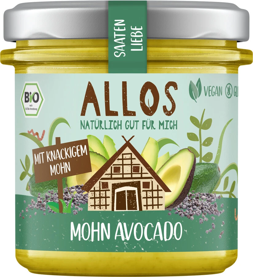 Allos Saatenliebe Mohn Avocado, 135 Gr Glas 1 Allos Saatenliebe Mohn Avocado, 135 Gr Glas