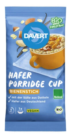 Davert Porridge-Cup Bienenstich , 65 G Packung