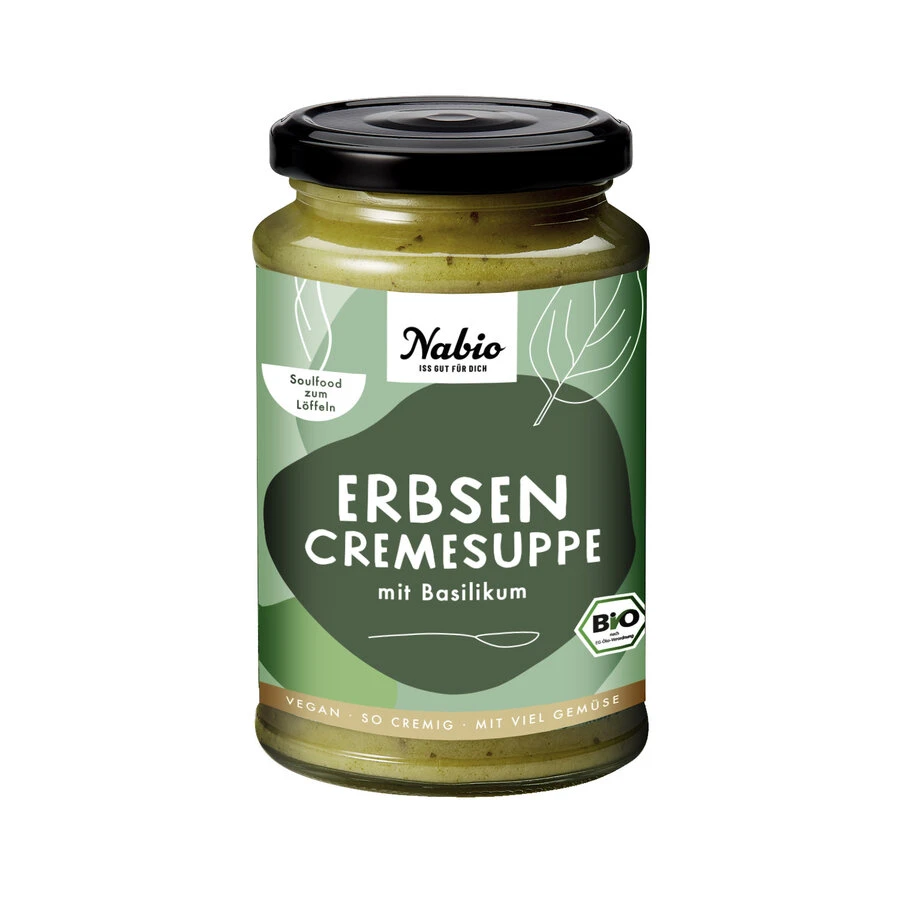 Nabio Erbsen Cremesuppe, 375 Ml Glas 1 Nabio Erbsen Cremesuppe, 375 Ml Glas