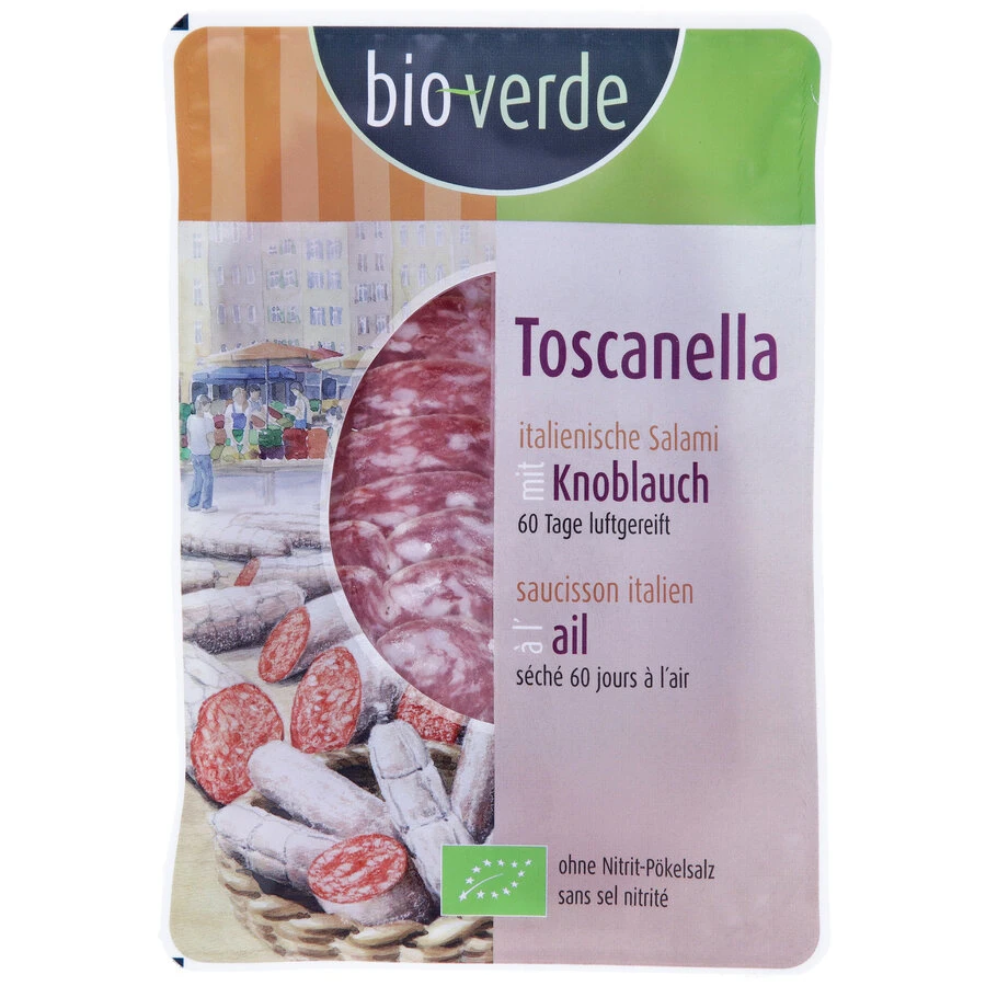 Bio-verde Salami Toscanella Aufschnit, 80 Gr Packu 1 Bio-verde Salami Toscanella Aufschnit, 80 Gr Packu