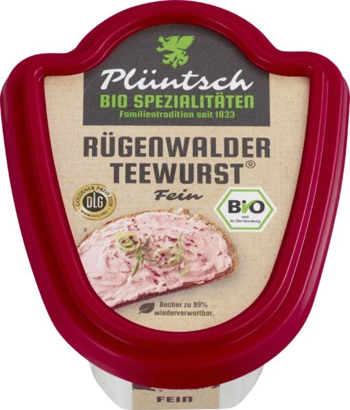 Plüntsch Bio Rügenwalder Teewurst Fein, 125 Gr -Essen Verkäufe 2024 4005597457134