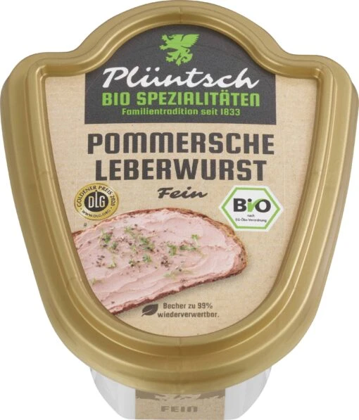 Plüntsch Bio Pommersche Gutsleberwurst, 125 Gr -Essen Verkäufe 2024 4005597911827