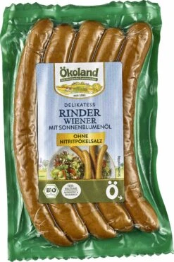 Ökoland Bio Delikatess Rinder-Wiener, 200 Gr Packung