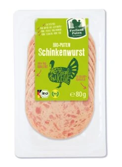 Freiland Puten Bio Puten-Schinkenwurst, 80 Gr