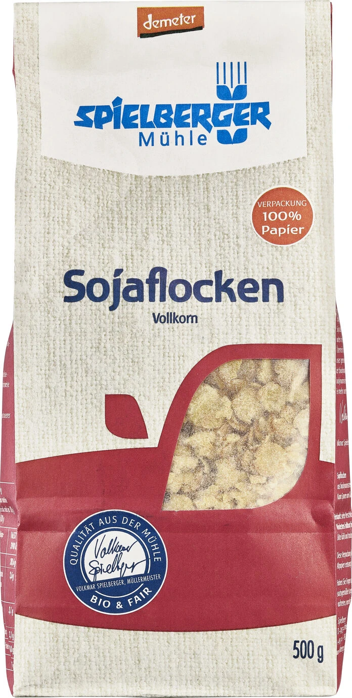 Spielberger Sojaflocken, Demeter 500 Gr Packung 1 Spielberger Sojaflocken, Demeter 500 Gr Packung