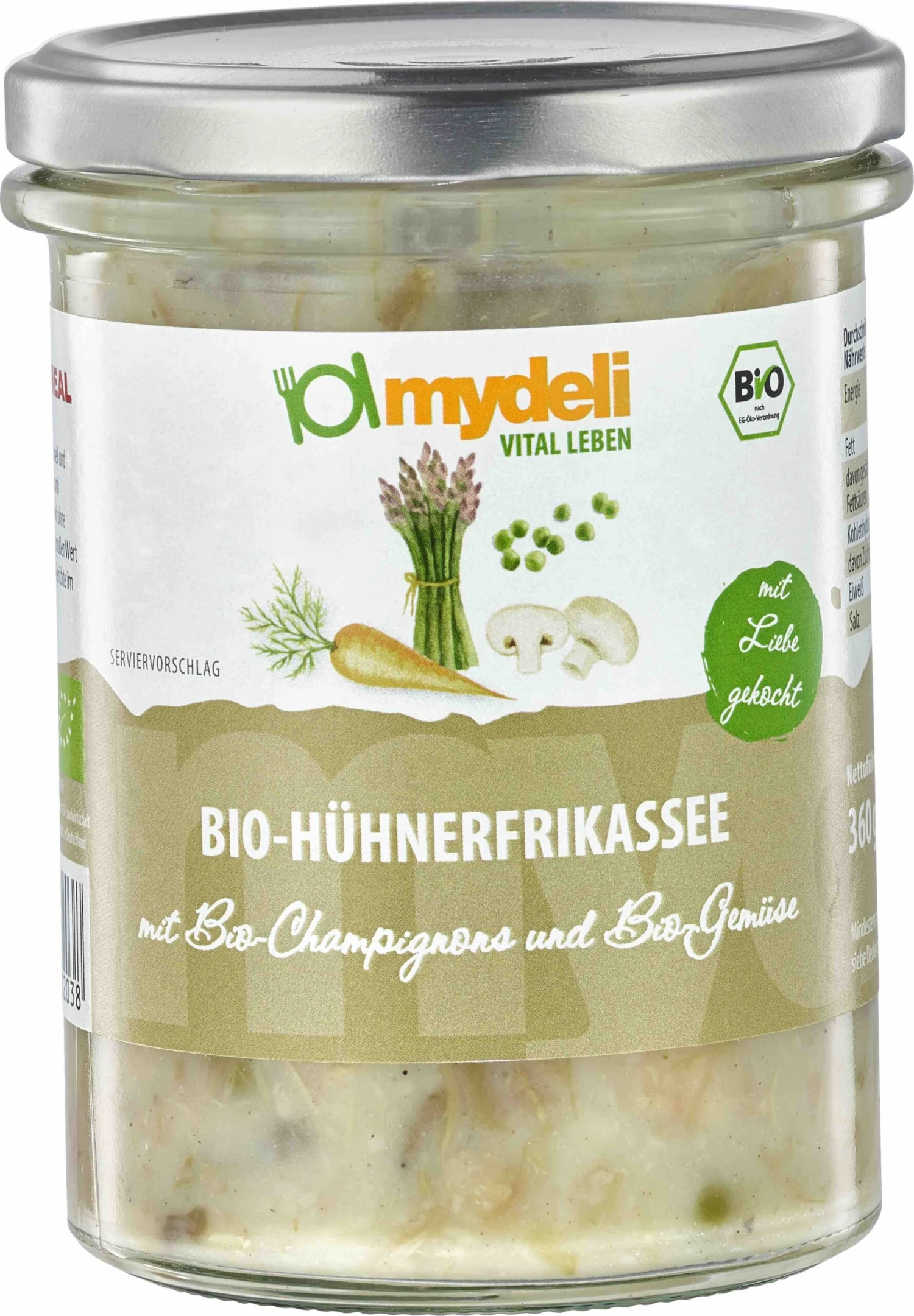 MyDeli Hühnerfrikassee Mit Champignons Und Gemüse, 360 Gr Glas 1 MyDeli Hühnerfrikassee Mit Champignons Und Gemüse, 360 Gr Glas