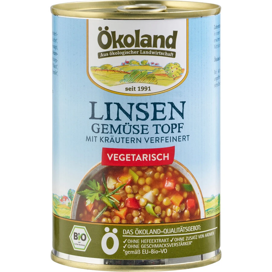 Ökoland Linsen-Gemüse-Topf, 400 Gr Dose 1 Ökoland Linsen-Gemüse-Topf, 400 Gr Dose