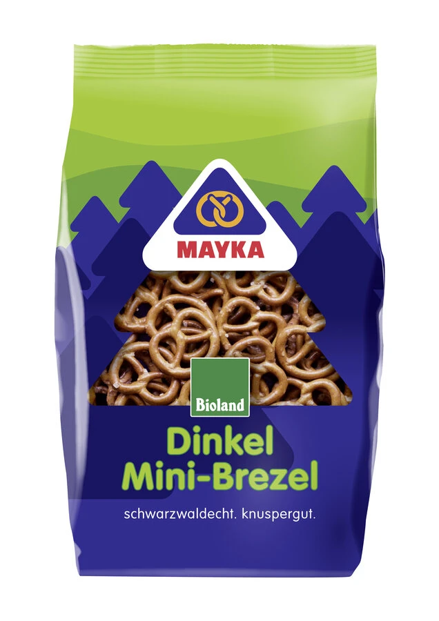 Mayka Dinkel Mini Brezel, 150 G Packung 1 Mayka Dinkel Mini Brezel, 150 G Packung