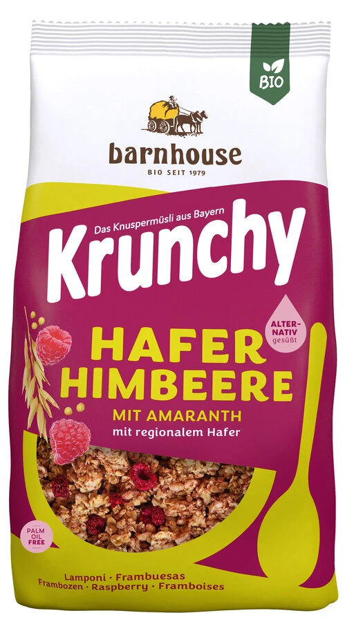 Barnhouse Krunchy Amaranth Hafer-Himbeere, 375 Gr 1 Barnhouse Krunchy Amaranth Hafer-Himbeere, 375 Gr